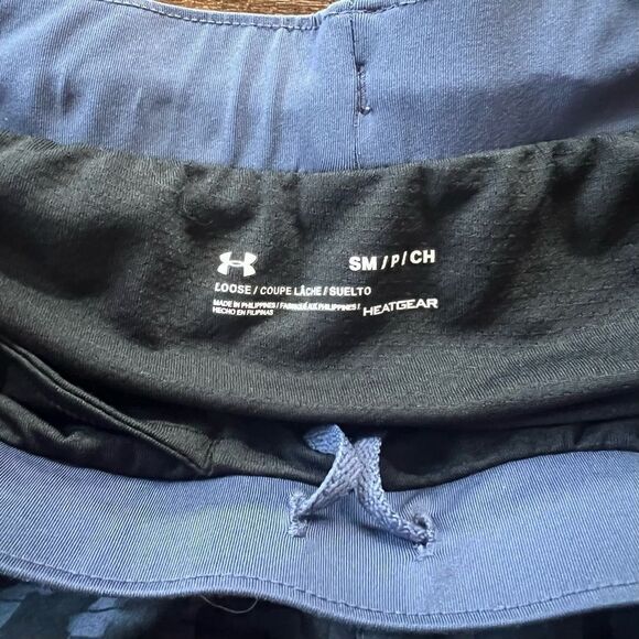 Under Armour Blue & Black Patterned Athletic Running Shorts - Picture 12 of 13